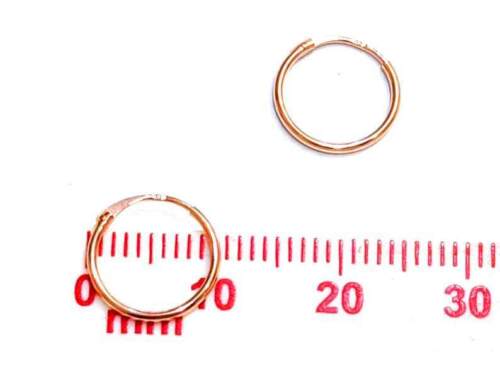 9ct Rose Gold 10mm Hoop Sleeper Earrings Pair Girls Kids B'day X'Mas GIFT BOX BN - Picture 2 of 5