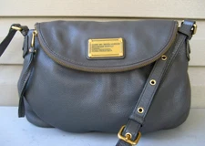 Marc by Marc Jacobs Taupe-Grey Crossbody Bag Purse Fold Over Flap