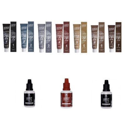 Bronsun NEW eyebrow dye CREAM set  7 shades + 2 oxidizer cream 3% + dye remover