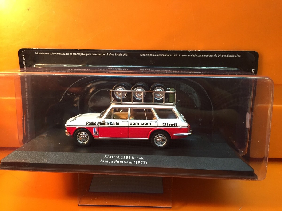 Voiture Miniature Rallye 1/43 Simca 1500 Break – Team Simca Pam-Pam N°18, Altaya, Neuve Sous Boîte