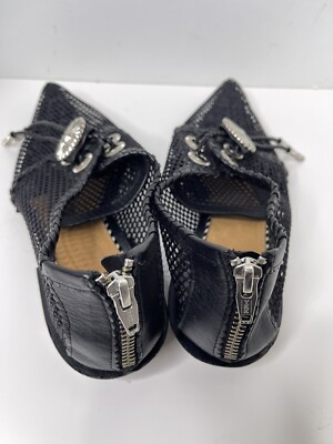 Auth TOGA PULLA 37 Mesh Lace Up Black Silver Hardware Auth TOGA PULLA 37 Mesh Lace Up Black Silver Hardware