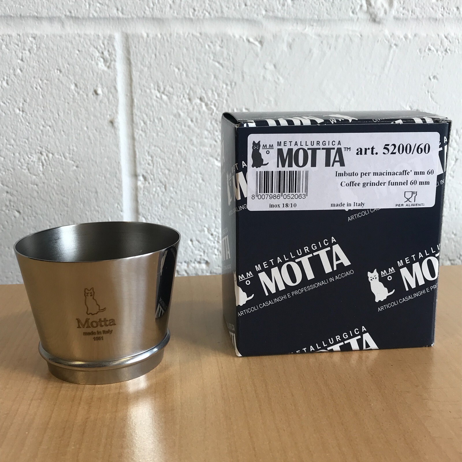 Motta 60mm Stainless Steel Coffee Grinder / Portafilter Funnel - Italy (5200/60)