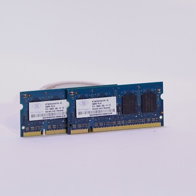 Nanya 512MB (2x 256MB) SO-DIMM 200-pin DDR2 RAM Modules PC2-5300S