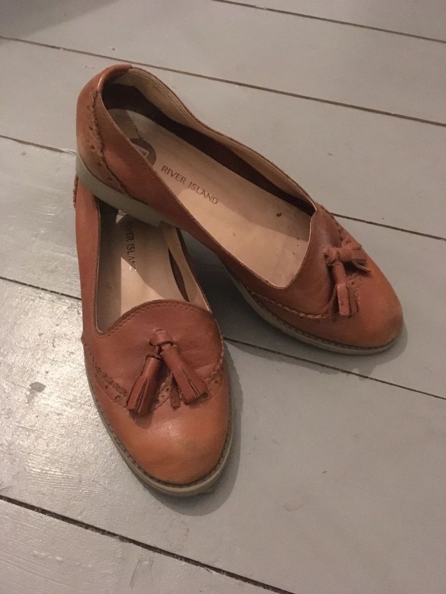 River island shop tan loafers