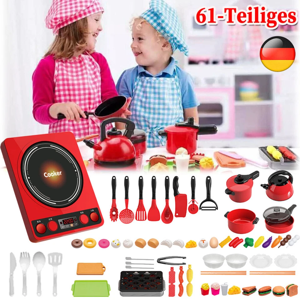 61 Piece Kids Kitchen Play Kitchen Accessories Kitchen Set Play Kitchen Play Kitchen Accessories - Image 2 of 4