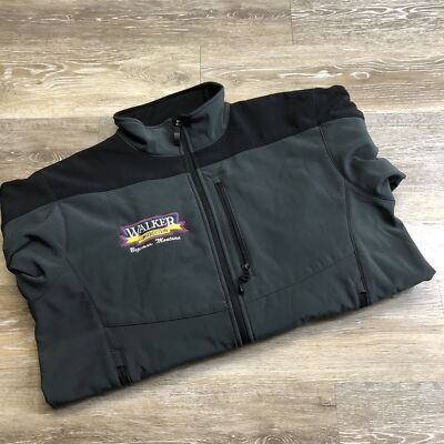 #ad STORM CREEKS Walker Construction Bozeman Montana Gray Softshell Jacket Men#x27;s L $13.50