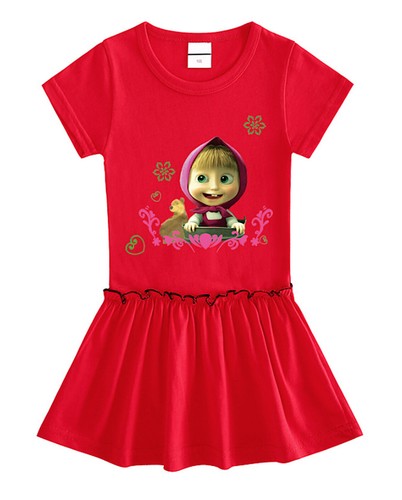Masha Vestito Bambina Casual Cotone Girl Summer Dress Masha Bear MABDR07 - VM - Picture 6 of 20