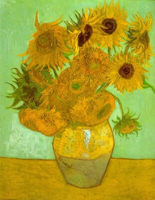 Twelve Sunflowers by Vincent Van Gogh Giclee Fine Art Print Repro on Canvas