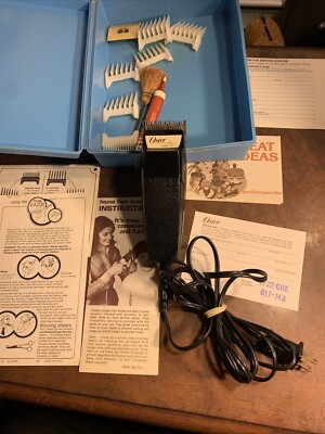 Oster Trimmer model 617- 14 A hair cliping clipper+ booklets, combs,brush-Works