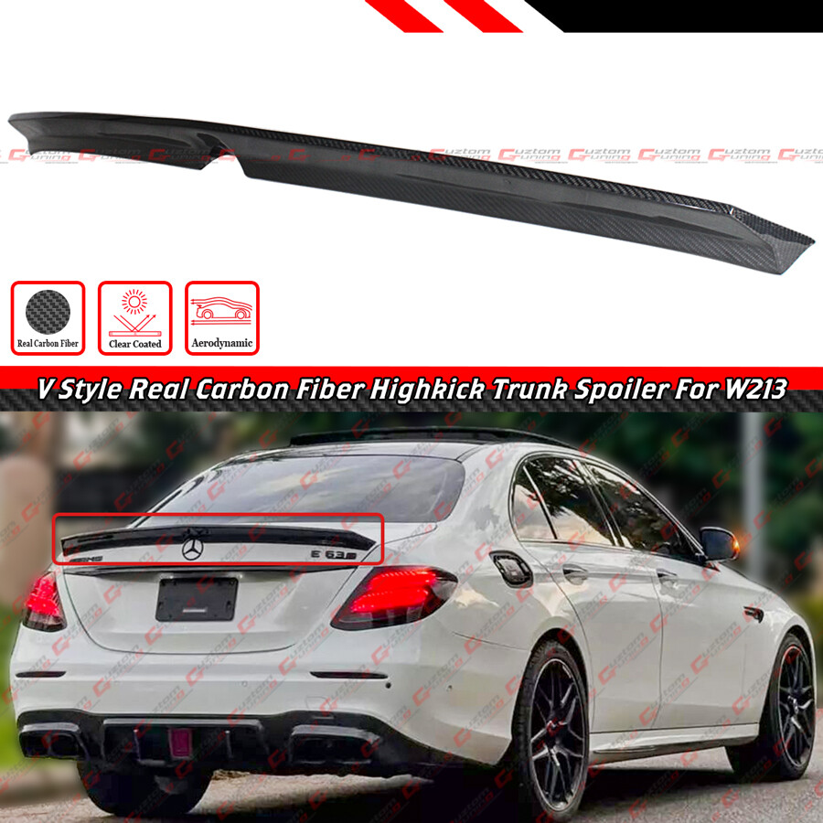 FOR 17-23 MERCEDES BENZ W213 E-CLASS V STYLE HIGHKICK CARBON FIBER TRUNK  SPOILER