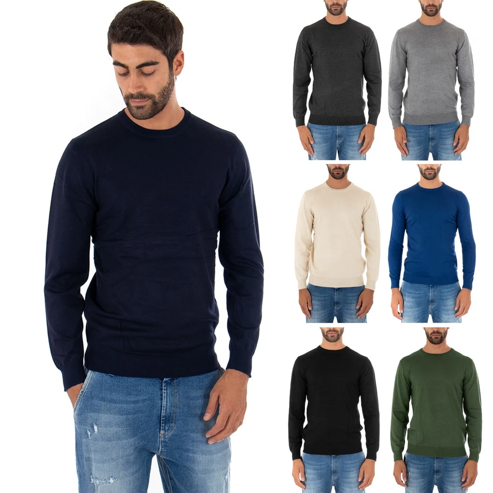 Pull Homme Jersey Casual Encolure Ronde Couleur Unie Basic Différentes - Photo 1/1