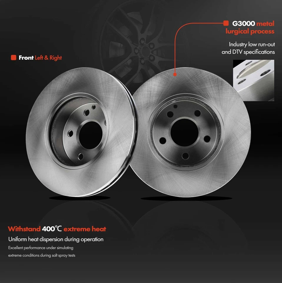 Rotores de freno de disco delanteros para Mercedes-Benz W204 W205 R172 C230 C250 C300 SLK250 Foto 3 de 4