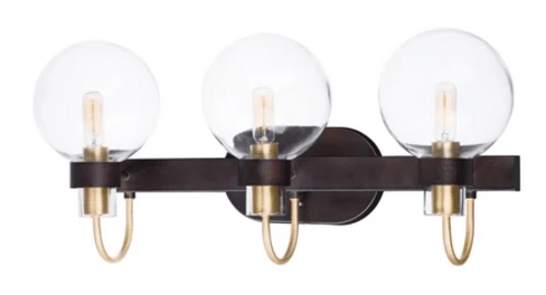 Maxim 30513CLBZSBR Bauhaus 3 Light 23" Wide Bathroom Vanity Light  Bronze /Brass - Picture 1 of 1