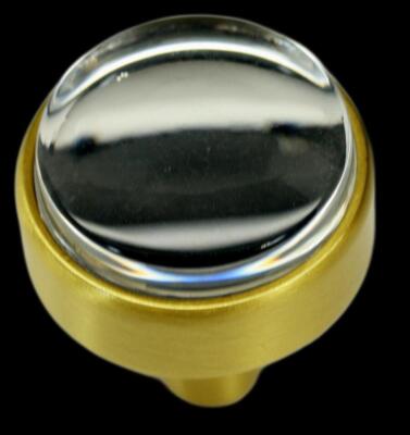 Jeffrey Alexander 775BG Acrylic Cabinet Knob,Carmen Series,Brushed Gold Stem