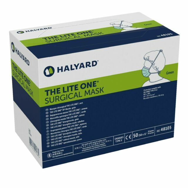 Halyard 48100 Surgical Face Mask, Blue - Pack of 50 for sale online ...