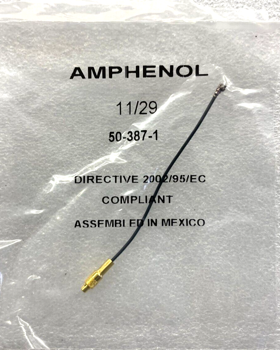 50-387-1, AMPHENOL, CABLE ASSY, COAX MMCX/AMC, ROHS | eBay