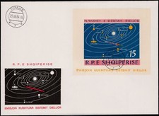 Albania; 15 L. Planety w Układzie Słonecznym 1964 na liście z pierwszego dnia obiegu (45,- na stst.)