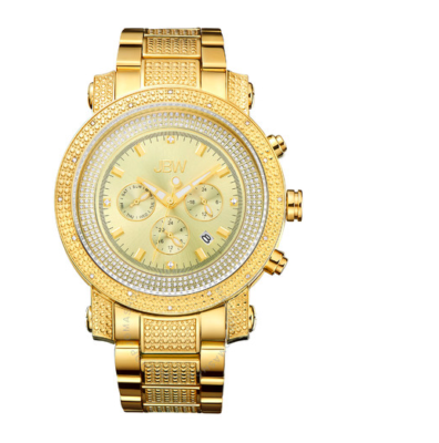 $995 Mens JBW Victor Gold-tone Case&Crystal Embedded Chronograph