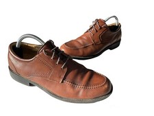 Chaps 96-26852 Brown Leather Oxfords Tie Lace Dress Loafers Shoes Mens size 8M