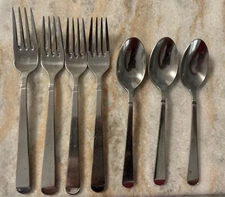 7pc set Luna (Stainless) by Farberware Glossy forks & spoons