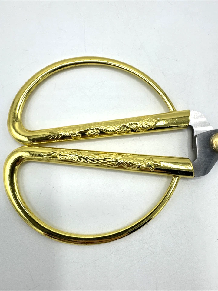 Dragon and Phoenix Scissors 6 1/2 inches Gold Stainless Steel Sewing Bonsai - Image 3 of 4