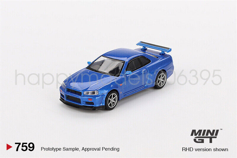 1:64 MINI GT Skyline GT-R (R34) W-Spec Bayside RHD Diecast Model Car New Gift