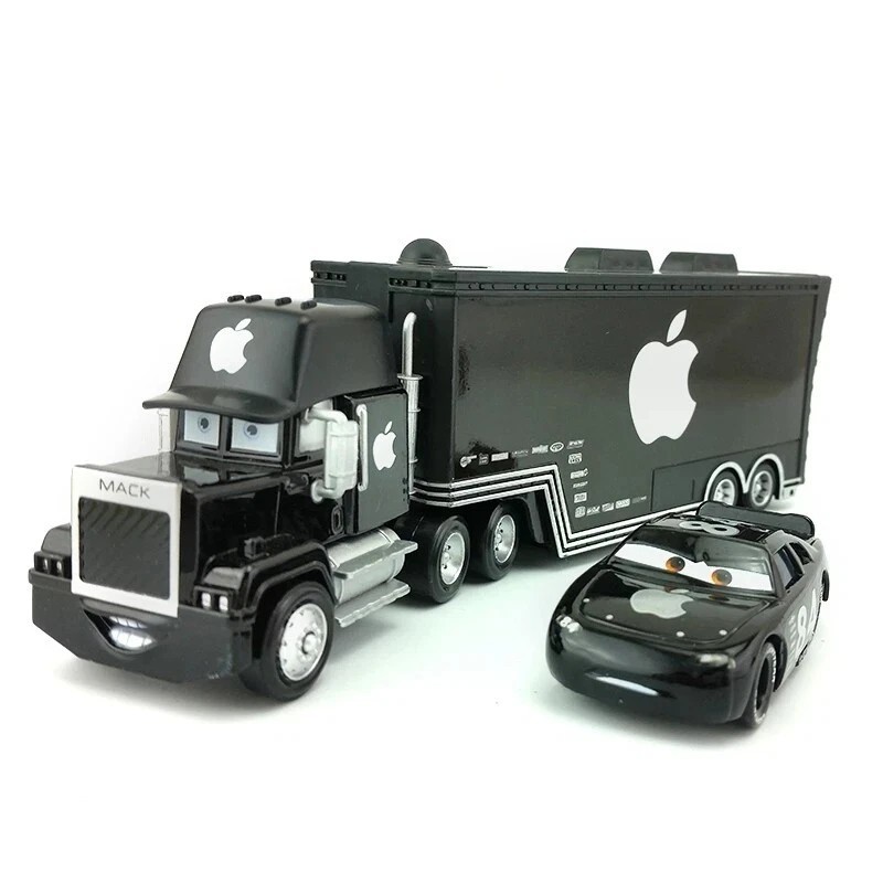 Disney Pixar Cars Black Apple Mack Hauler Truck+NO.84 Black Apple
