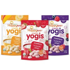 Happy Baby Organics Yogis Freeze-Dried Yogurt  Fruit Snacks, 3 Flavor Variety P