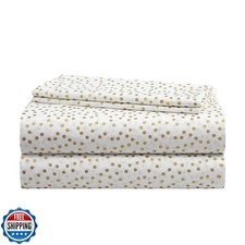 Heritage Kids Full Sheet Set 4-Piece ,Gold Dot Pattern, Soft and