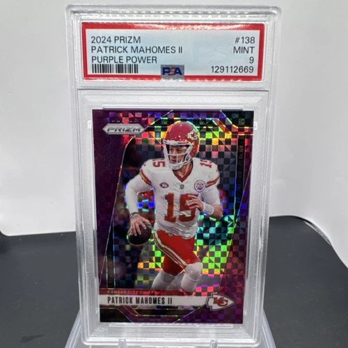 Panini Prizm Patrick Mahomes II Chiefs Purple Power PSA9 17/49