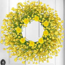 24 Inch Pink Daisy Spring Summer Wreath Artificial Floral Front Door Decor