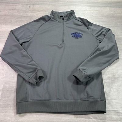 Nevada Wolf Pack Jacket Mens Medium Gray NCAA Golf Adidas Quarter Zip Pullover