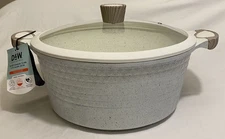 D&W Deane & White 10.3qt Premium Shiny White Casserole Pot W/Lid 12.5” NEW