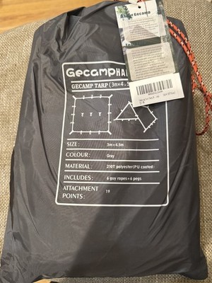 New Gecamp Hammocks Tarp 10 x 15 Gray Kit
