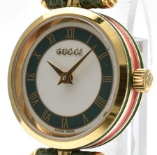 [Exc+5] Gucci 2000L Green Sherry Line Quartz Women's with Replacement Band JAPAN