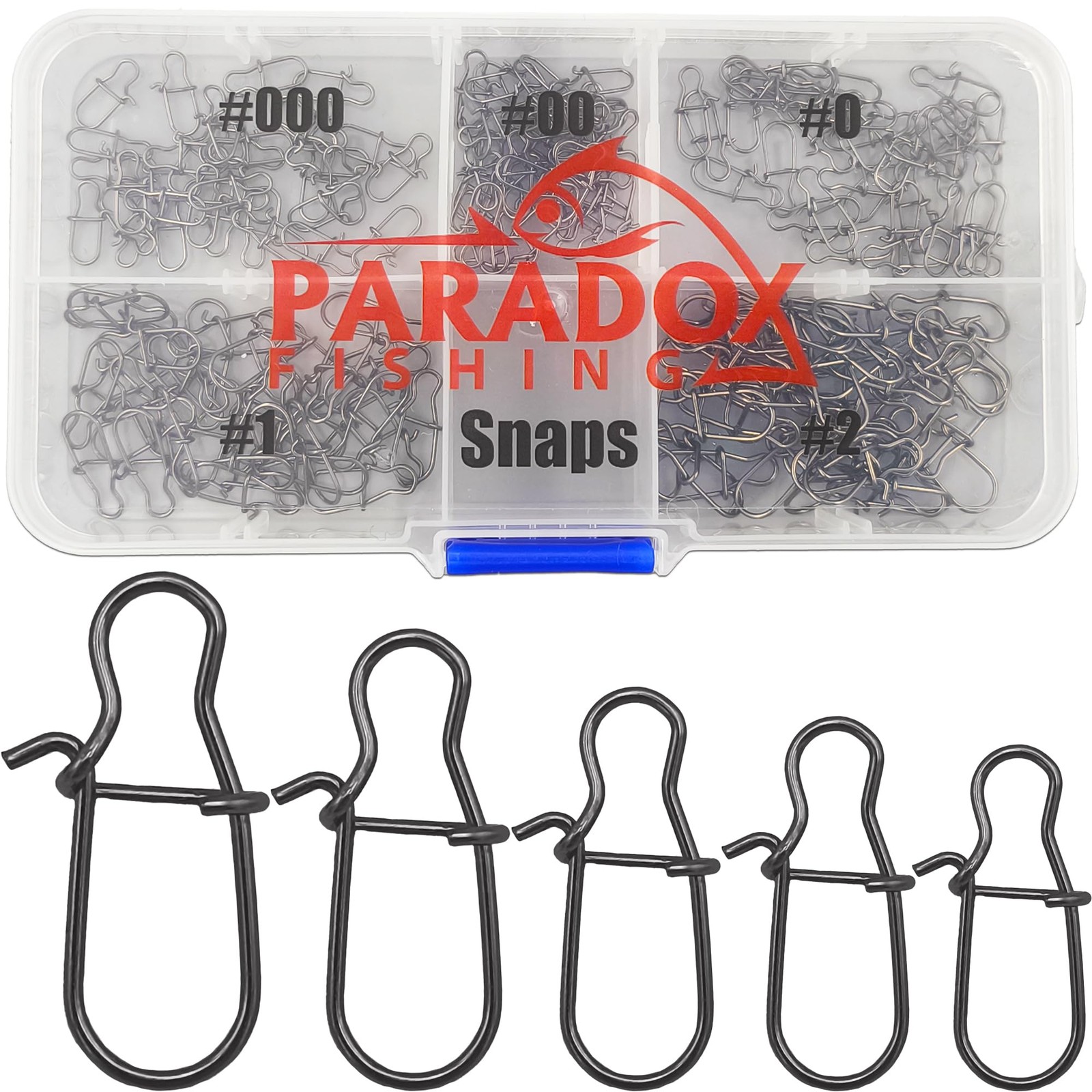 Paradox Fishing Duo Lock Snap Set di 175 pezzi #000-#2 con scatola, (c6c)