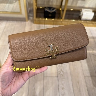 Tory Burch Britten Envelope Wallet 175813 Pebbled Leather $300 | eBay