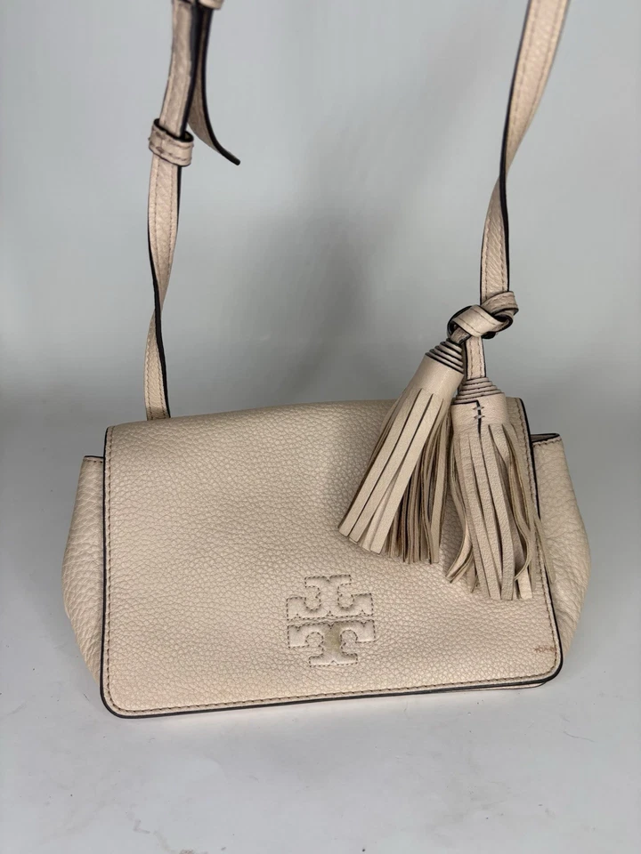 Tory Burch Crossbody Shoulder Bag Pink Pebble Leather 6” X  9” - Image 4 of 4
