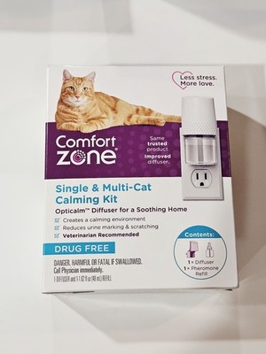  Comfort Zone Single & Multi-Cat Calming Kit Drug Free Plug-In Defuser & Refill