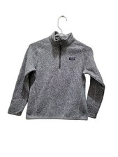 Patagonia Better Sweater Pullover Gray Fleece Quarter Zip Youth Size M-10. NWOT