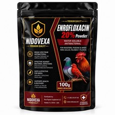 NIDOVEXA Enrofloxacin 20 Soluble Powder 100g for Pigeons Poultry Birds