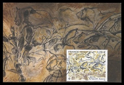 FRANCE 2024 Carte Maximum Card - Grotte Chauvet Ardèche Lions Art paléolithique