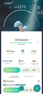 Pokemon Go Shiny Orthworm