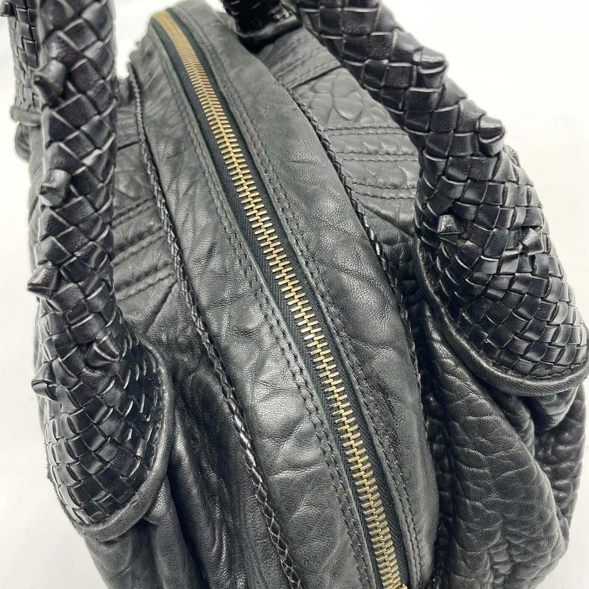 Fendi Spy Bag Handbag Top Handle Black Zucca Canvas Leather Y2K
