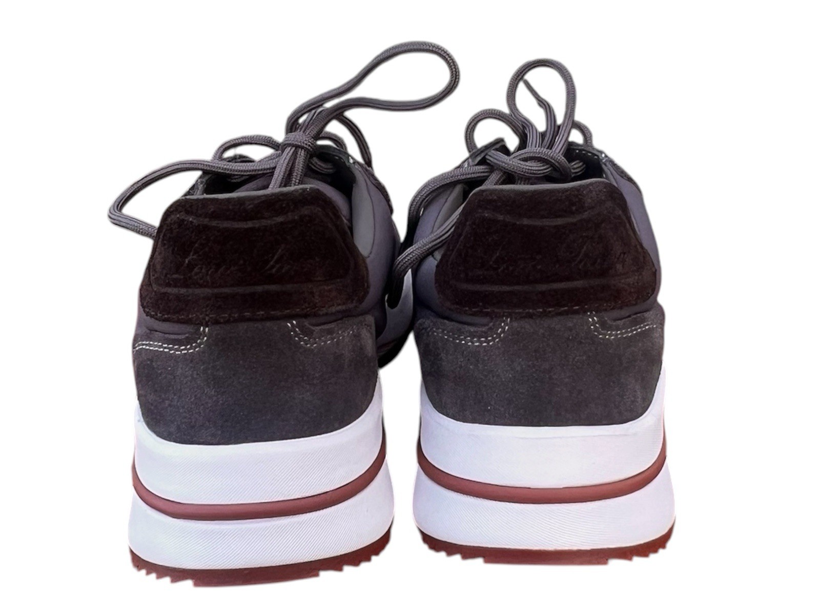 New Loro Piana Play Sneakers Dark Grey Melange Caviar Cashmere Suede EU 39 US 9 image 6