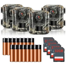 Mini Trail Camera 4 Pack 24MP 1080P HD, Game Cam with SD Card, Waterproof Tin...
