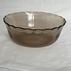 PYREX VTG Made USA Corning  465 Amber Custard Cups, Scalloped Edge Set Of 3