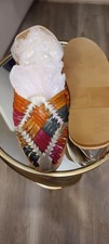 Huarache Mujer Mexicana Talla Mex 26 EE. UU. 9 Hecho a Mano Cuero Multicolor Sin Cordones