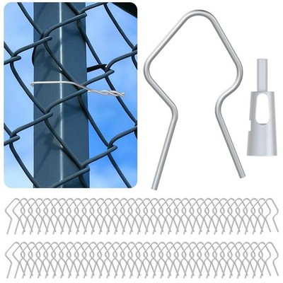 100-Pack T-Post Fence Clips with Free Drill Chuck Tool,Heavy-Duty 11-Gauge Galva
