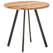 Dining Table Natural wood, Black Solid Acacia wood, Iron Medium